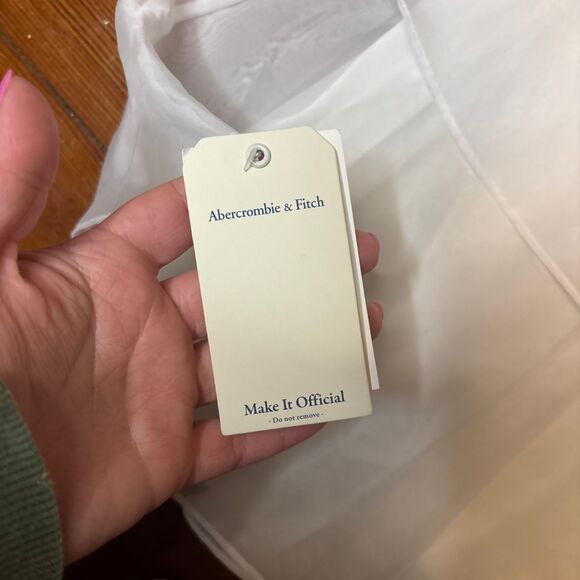 Abercrombie & Fitch NWT White Tiered Organza Strapless Mini Dress Size Small - Picture 6 of 6